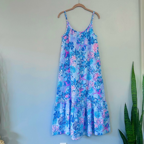 Lilly Pulitzer Amerie Linen Midi Dress Multi Bahamas Beachcomber NWT - Picture 5 of 12